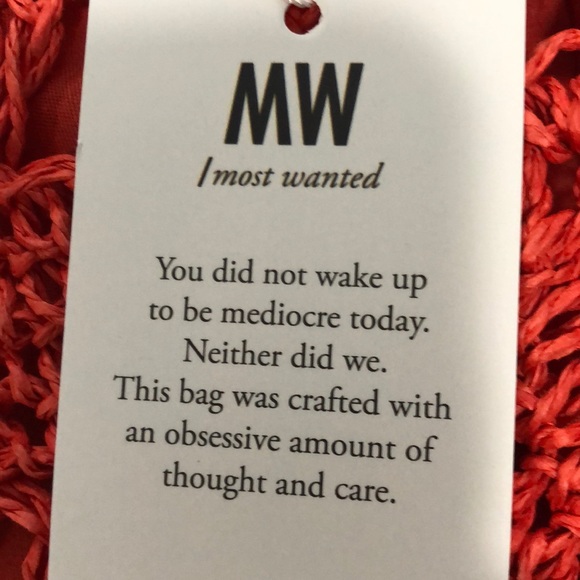 Most Wanted USA woven crotchet tote sea grass fringe Red - Picture 9 of 10